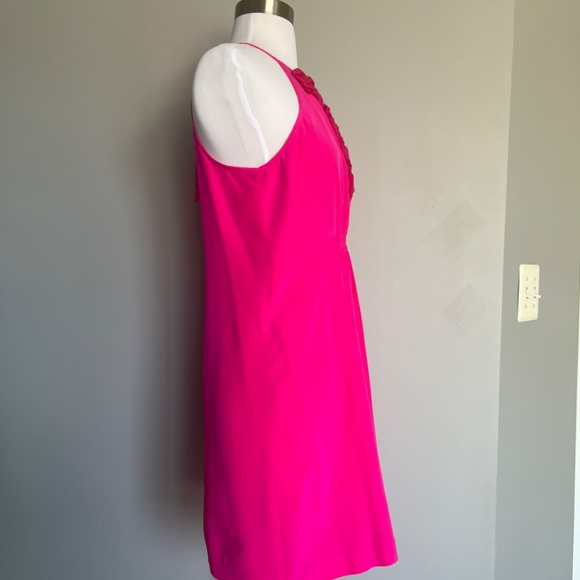 TRINA TURK Silk Rope-Trim Sleeveless Mini Cocktail Summer Party Dress Hot Pink - Picture 4 of 11